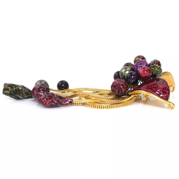 Auth LOUIS VUITTON Brooch Gold/Multicolor Metal - Picture 2 of 10